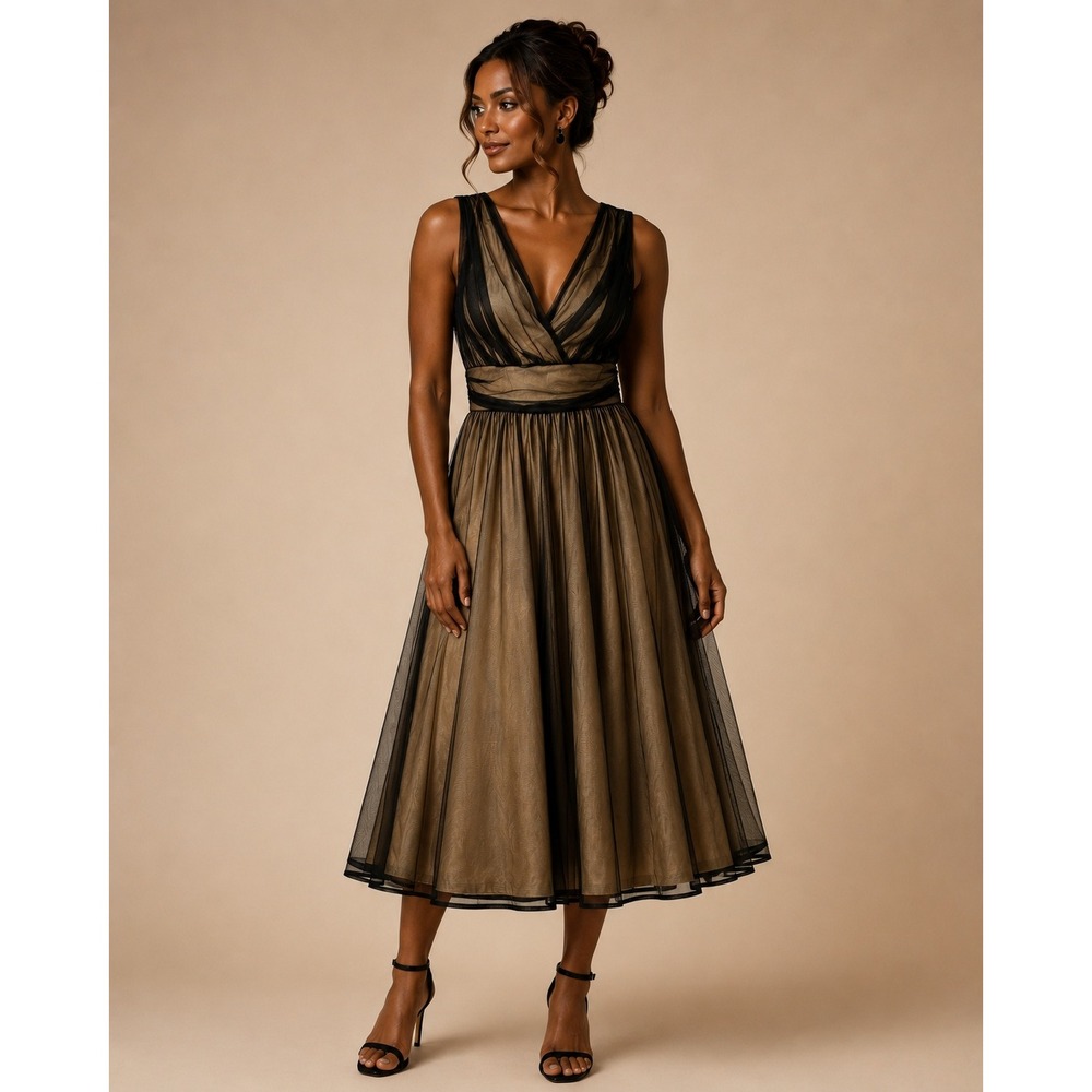 Newport News Mesh Overlay Dress 12 Formal Holiday Cocktail Fairycore Romantic